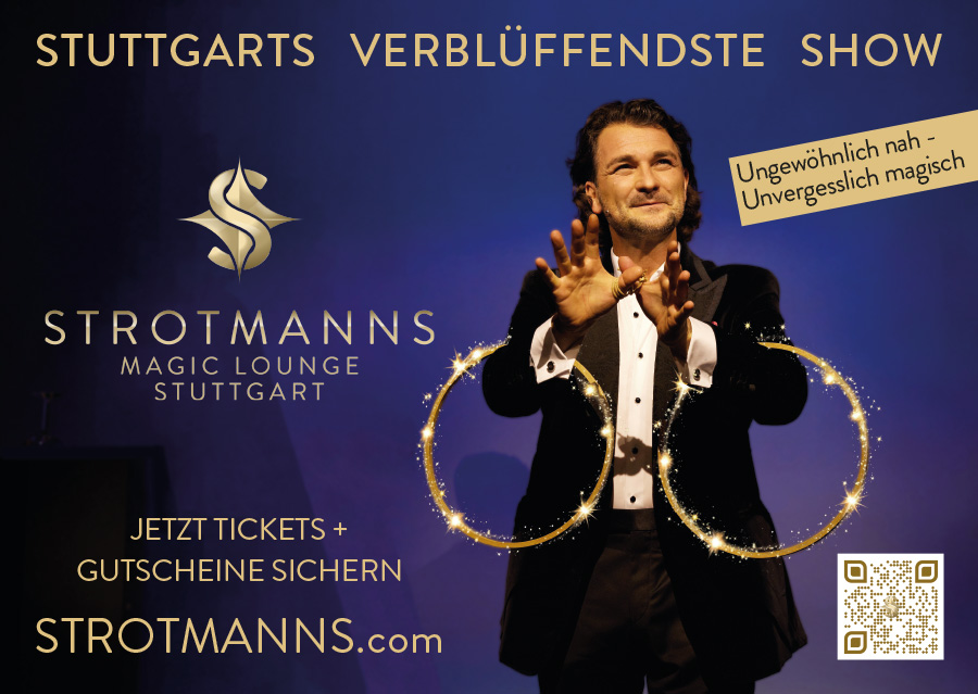 Großflächenplakat für die Strotmanns Magic Lounge Stuttgart