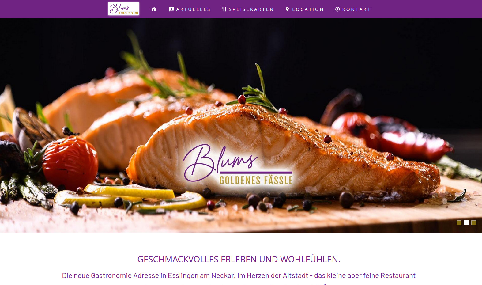 Screenshot der Website von Blums Fässle
