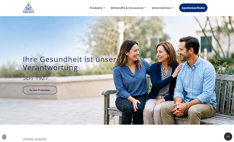 Screenshot der Website von Robugen